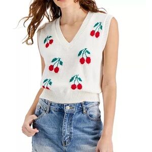 Sweater Vest with Cherry Design